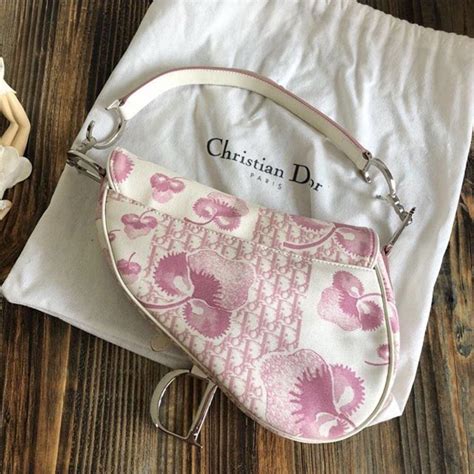 vintage dior pink saddle bag